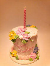 Vintage Teleflora Happy Birthday Floral Cake Music Box 