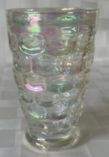 Vintage MID CENTURY 1960s Pressed COLONIAL Iridescent FEDERAL GLASS 10oz Tumbler picture