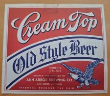Cream Top Old Style Beer label from the Ann Arbor Brewing Co picture