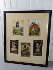 Lot 5 1890s Advertising Cards Mounted Framed Different Ads Children Gilberts  picture