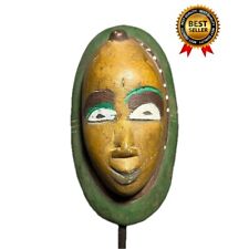 African Yaure Baule Mask Côte d'Ivoire Wood Hand Carved Wall Hanging-970 picture