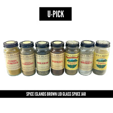 U-PICK Spice Islands Brown Lid Glass Spice Jars Kitchen Decor Vintage U-PICK picture