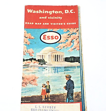 1955 Esso Washington D.C. Vintage Road Map Guide Gas Hancock Maryland READ picture