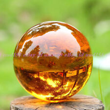  Amber Asian Rare Natural Quartz Magic Crystal Healing Ball Sphere 60mm + Stand picture