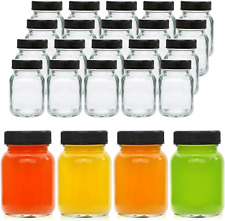 2Oz Mason Jars Set of 48,Glass Spice Jars with Black Lids,Small Mason Juice Bott picture