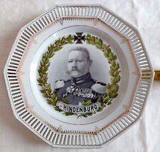 PLATE GERMANY 1914/1918 WWI IRON CROSS MARSHAL HINDENBURG PORCELAIN  picture