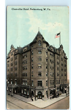 Parkersburg W.VA Chancellor Hotel 1914 Vintage Postcard E88 picture