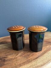 Vintage Salt and Pepper Shakers SEARS Ironstone Octagon Amber, 4567 1970s picture