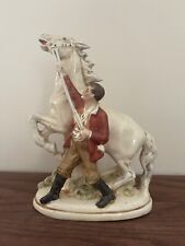 Rearing Stallion & Horse Trainer Figurine, Germany  20754 Nymphenburg? EUC 8” picture