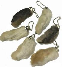 24 REAL RABBIT NATURAL COLOR  FOOT KEY CHAINS bunny feet rabbits lucky keychain picture
