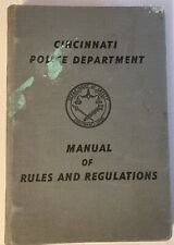 Vintage Manual Book 1940 Cincinnati Police Department Rules & Regulations picture