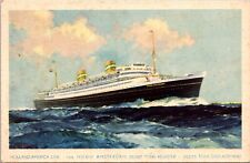Postcard S. S. Nieuw Amsterdam Holland America Cruise Line antique postcard picture