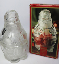 Gorham Santa Treat Cookie Jar North Pole Express Crystal Glass Made in Germany picture
