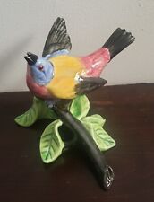 Vintage Stangl Pottery Bird Painted Bunting On Branch picture