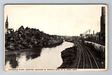 Kent OH-Ohio, Cuyahoga River, Location of Brady's Leap Souvenir Vintage Postcard picture
