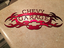 Plasma cut Chevy Kandy red Garage Metal Wall Art Home Decor picture