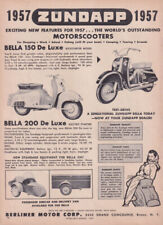 Exciting New Features: Zundapp Bella 150 & 200 De Luxe Motorscooters ad 1957 picture