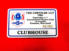 GOLF GIFT, ID Badge CLUBHOUSE, TPC, PGA Tournament Memorabilia, Chrysler Cup picture