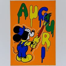 Mickey Mouse Postcard Sticker Disney Italy Italian Auguri Congratulations Decal picture