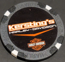 KERSTING'S HD ~ INDIANA (Gray/Black Wide Print) Harley Poker Chip picture