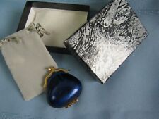 Vintage VIVIANE WOODWARD Iridescent Blue Enamel Solid Perfume Purse Style/ Boxed picture