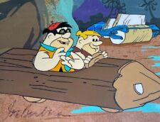 Flintstones Production Cel Hand Painted Background Signed Joe Barbera picture