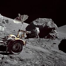 Astronaut Harrison H. Schmitt boulder Moonwalk EVAs Apollo 17 12X12 PHOTOGRAPH picture