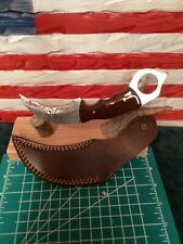 CUSTOM HANDMADE FORGED DAMASCUS STEEL CAMPING  HUNTING Karambit knife picture