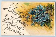 c1920's Greetings From London Glitters Flower Minnesota Correspondence Postcard picture