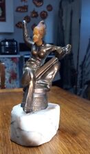 1940's Bronze Girl w/Bakelite Head In Sailor Suit Riding an Anchor on Granite  picture