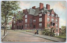 High School Everett Massachusetts c1908 postcard picture