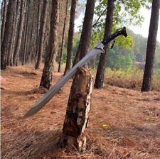 Custom Handmade Carbon Steel Blade Tactical Machete Sword Hunting Sword Camping picture