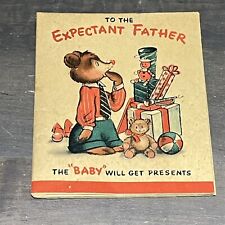 Vintage Hallmark Hall Brothers Expectant Father Card to A Kitchen Apron Pattern picture