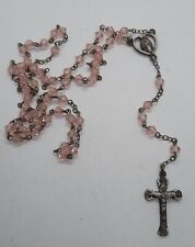 Vintage Sterling Silver Creed Pink Beaded Rosary picture