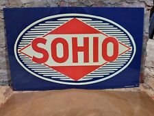 SCARCE NEW OLD STOCK NOS EMBOSSED SOHIO STANDARD OIL OF OHIO METAL SIGN MCA SIGN picture