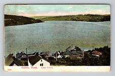 Seattle WA-Washington, Lake Union, Lands in the Distance, Vintage Postcard picture