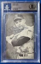 MICKEY MANTLE SIGNED EXHIBIT POSTCARD BECKETT BAS AUTHENTICATION YANKEES AUTO picture