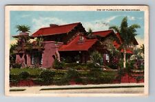 Florida-FL, One Of Florida's Fine Residences & Garden Vintage Souvenir Postcard picture