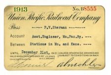 Annual pass - Union Pacific Railroad 1913 #B8555 picture