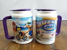 Set of Two 1999 Walt Disney World Mickey Goofy Coca Cola Insulated Travel Mugs  picture