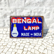 1950s Vintage Bengal Lamps Advertising Enamel Sign Board Old Collectible EB519 picture