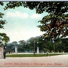 c1910s Chicago IL Garfield Park Entrance Washington Boul Lith Photo Postcard A64 picture