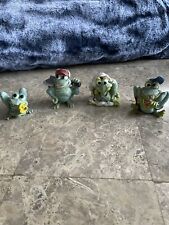 Set of 4 Vintage Holland Sprogz Frog Figurines 2.5” H picture