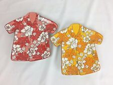 lot 2 Bella Casa by Ganz Hawaiian Shirt Candy Dish Plate Tray Ceramic Floral Red picture