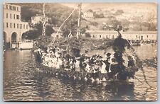 Postcard Boat Parade in Nice or Lyon, France RPPC T112 picture