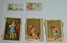 Antique Victorian Scrapbook Album Advertising Trade Cards Scraps AS IS Lot of 8 picture