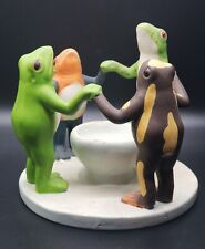 Vintage PENCO Ceramic Tropical Frog Rain Forest Circle Votive Candle Holder picture