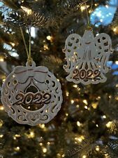 Set Of Two Lenox Pierced Wreath And Angel (One of Each) 2022 Porcelain Ornament picture