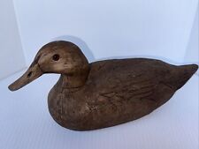 VINTAGE Wooden Duck Decoy Glass Eye Hunting Made In USA Stamped Hand Carved picture
