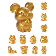 Zodiac Figurines Golden Resin Miniature Animals Sculpture Lucky Home Decoration  picture